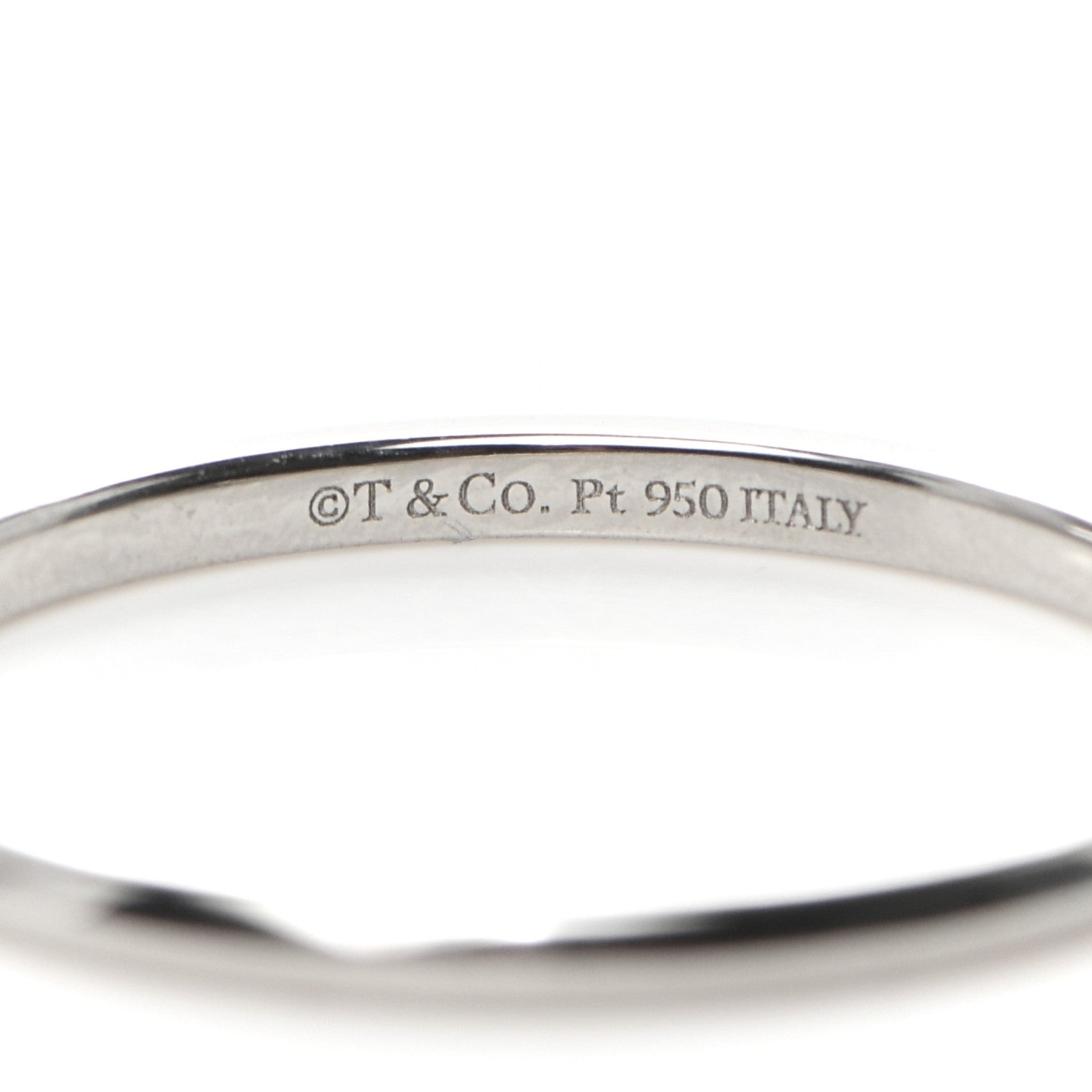 Tiffany Platinum V Band Ring 56 7.5 4 of 4