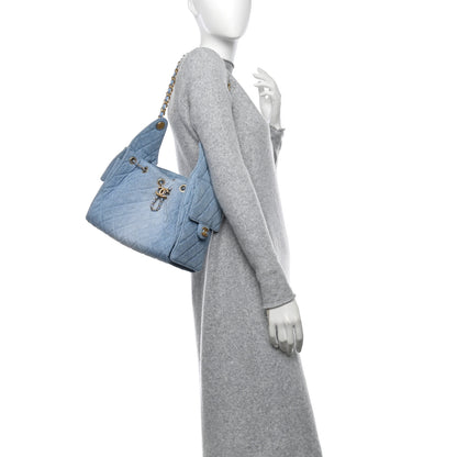 Chanel Washed Denim Quilted Small Chanel 25 Handbag Blue 2 of 11