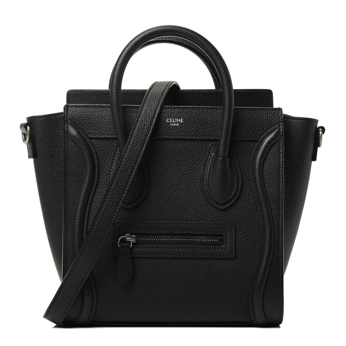 Drummed Calfskin Nano Luggage Black