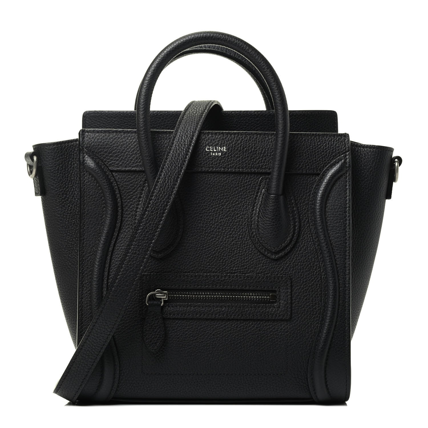 Celine Drummed Calfskin Nano Luggage Black 1 of 3