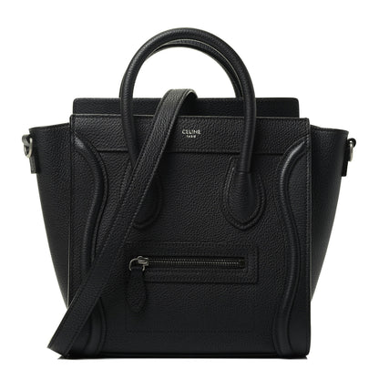 Celine Drummed Calfskin Nano Luggage Black 1 of 3
