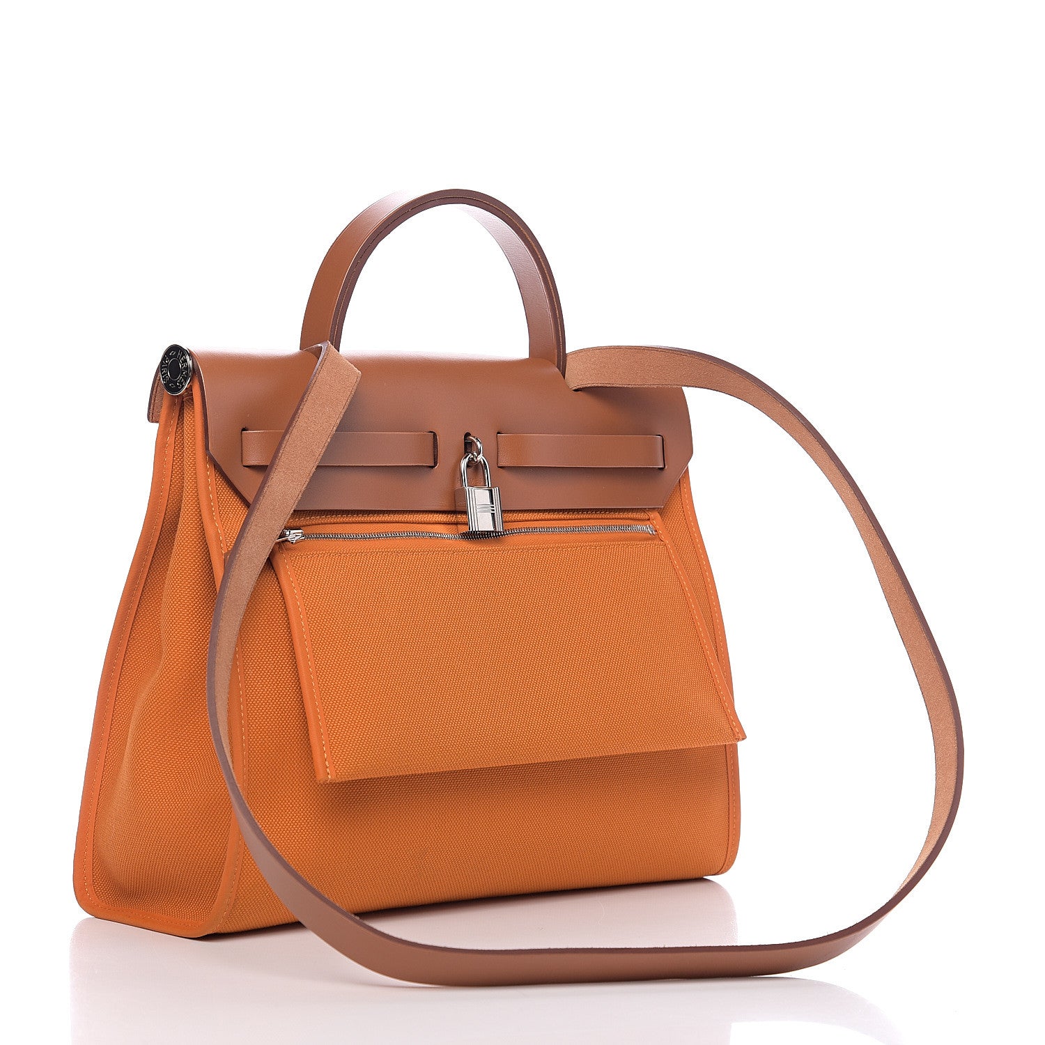 Hermes Vache Hunter Toile Herbag Zip 31 PM Orange 3 of 12
