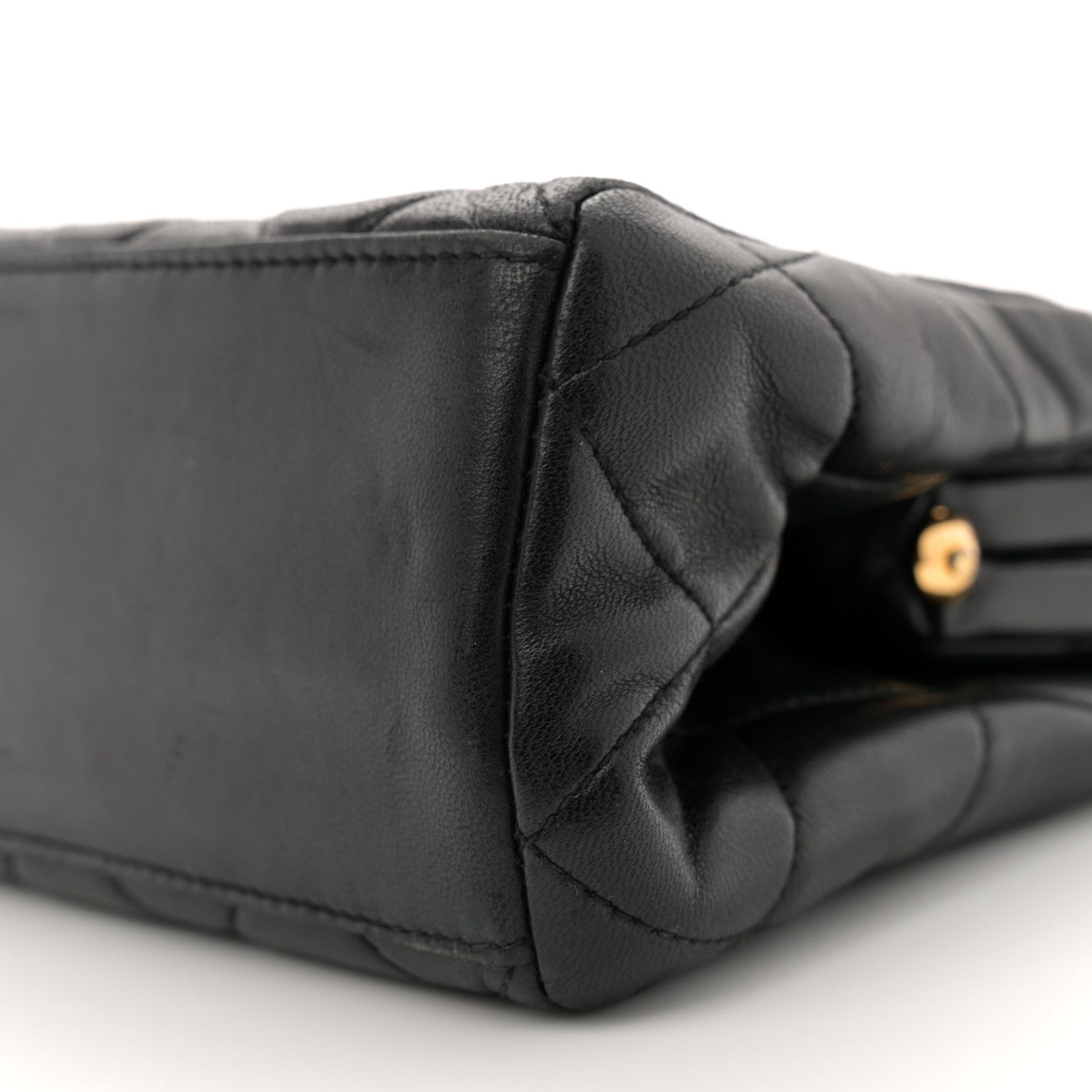 Chanel Lambskin Quilted Small Kisslock Bag Black 10 of 11