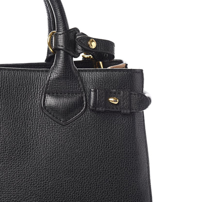 Burberry Grainy Calfskin House Check Small Banner Tote Black 14 of 16