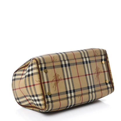 Burberry Haymarket Check Satchel Brown 4 of 11