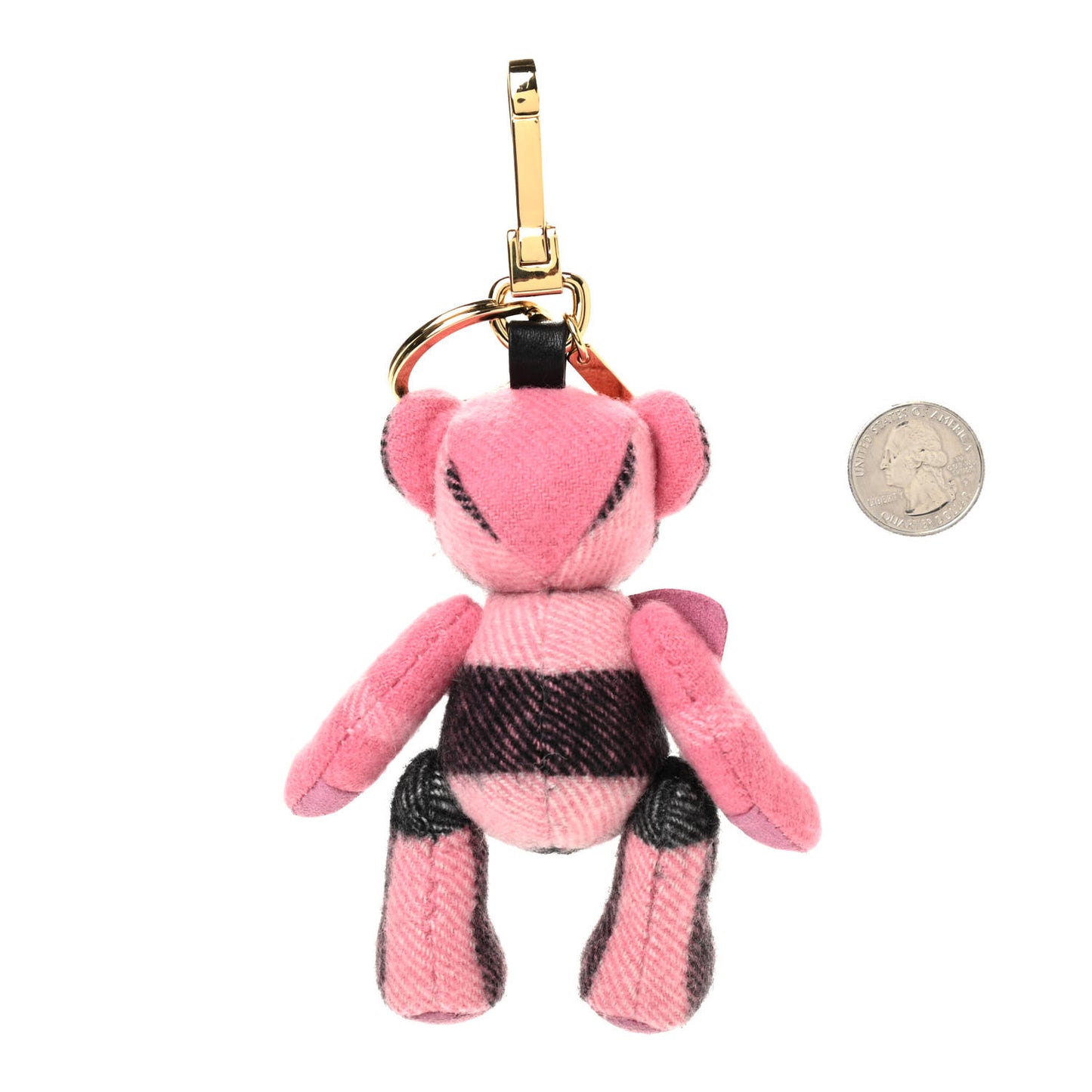 Cashmere House Check Thomas Bear Bag Charm Ash Rose