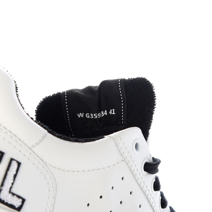Chanel Calfskin Womens Logo Sneakers 41 Black White 9 of 10
