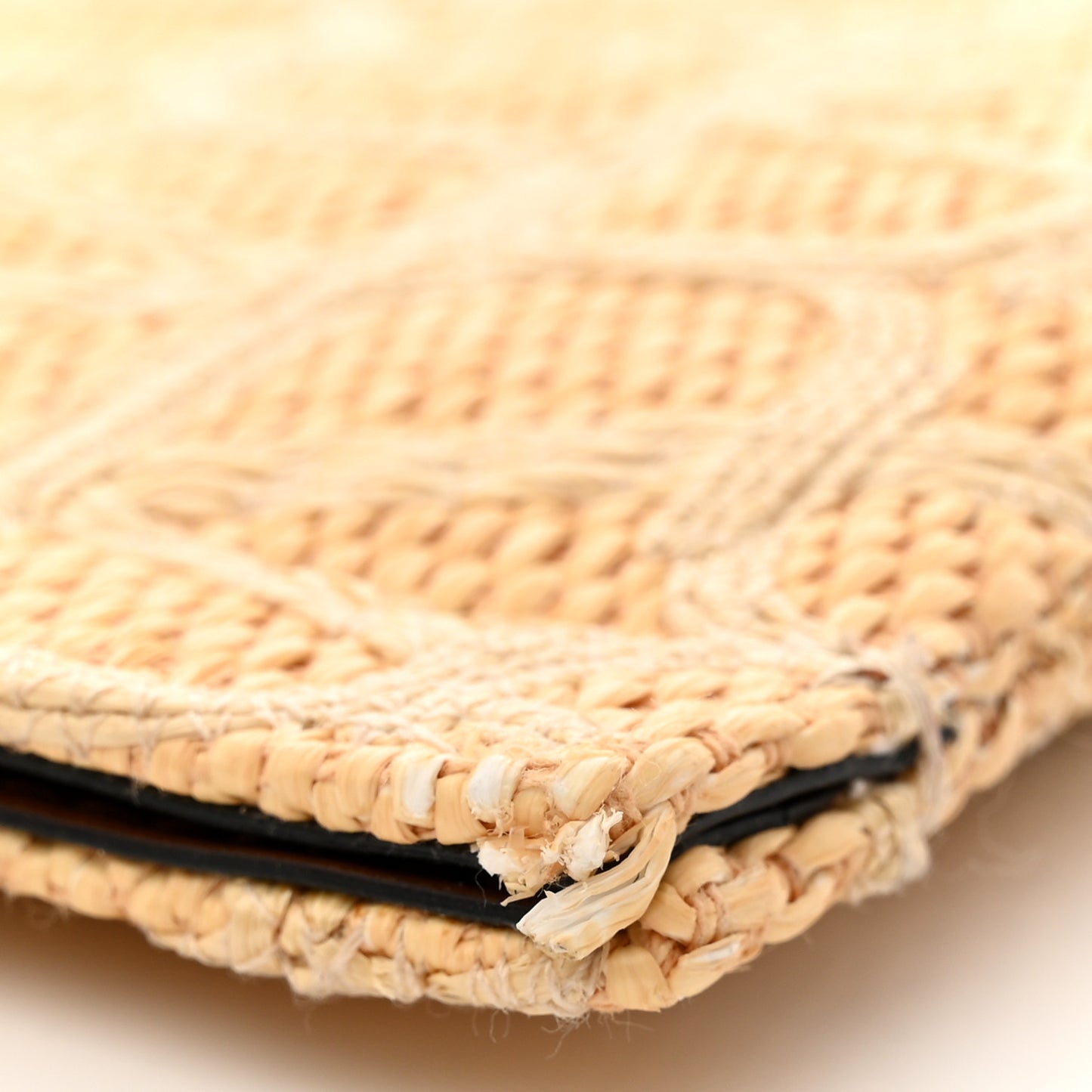 Raffia Toile Iconographe Vlogo Pouch Beige