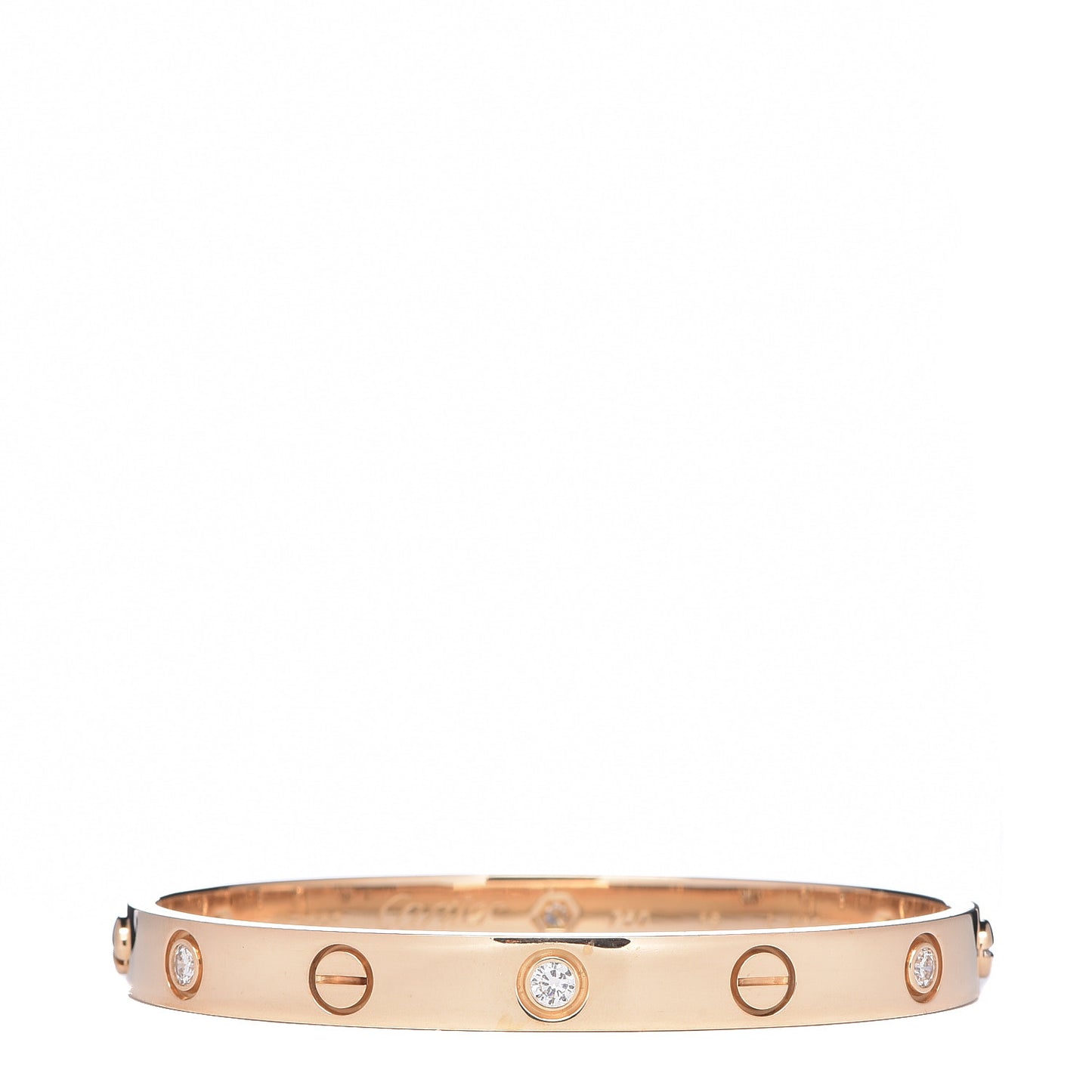 18K Yellow Gold 6 Diamond LOVE Bracelet 16