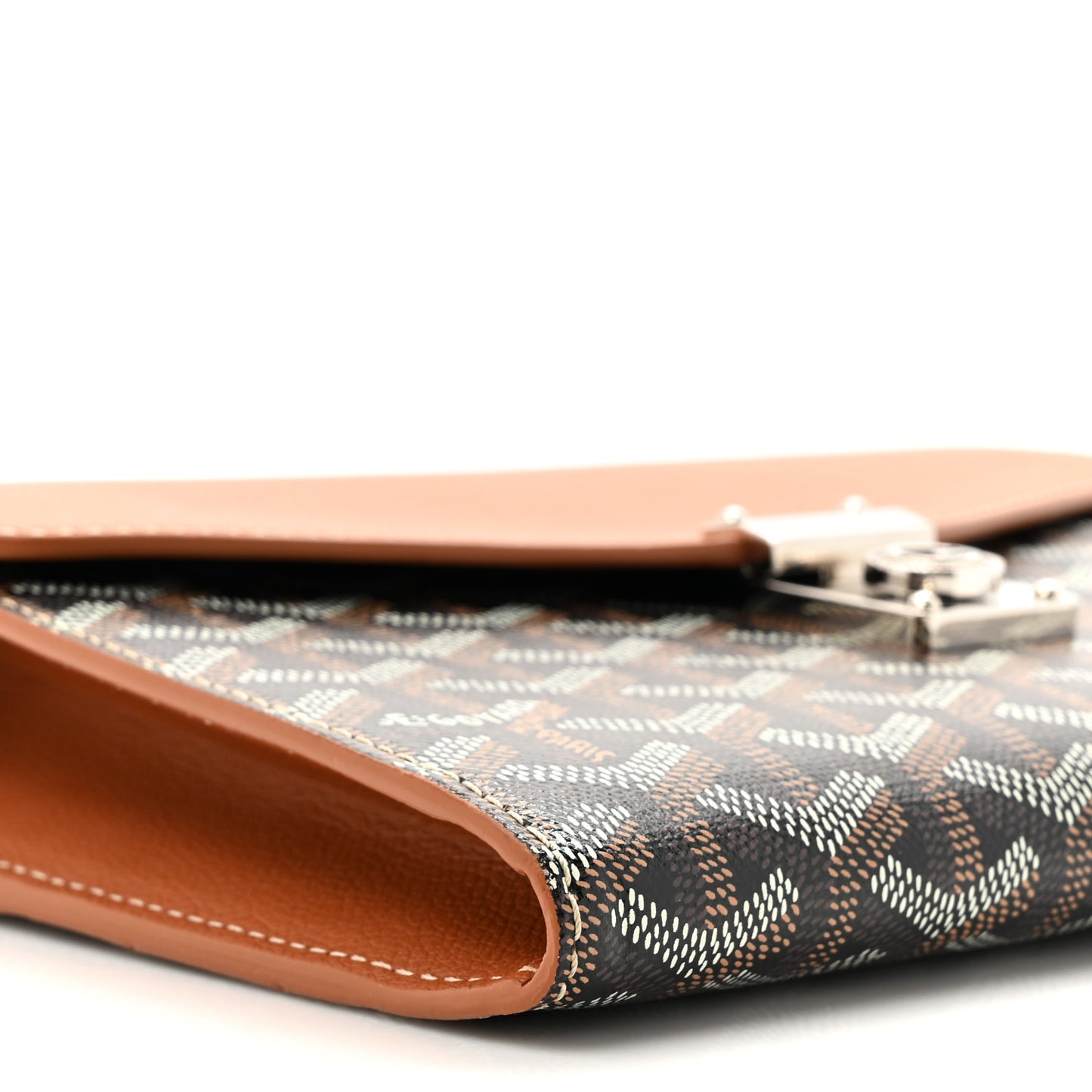 Goyardine Calfskin Chypre Wallet Pouch Black Gold