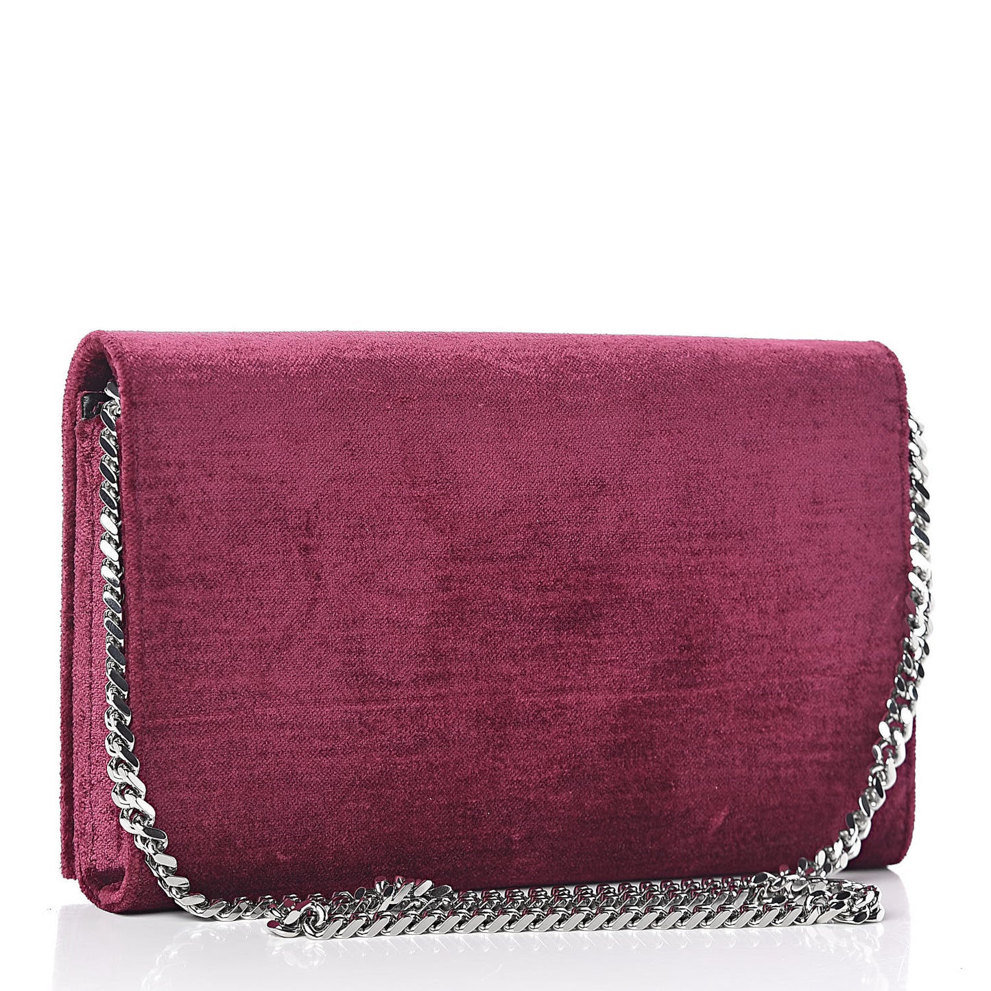 Textured Velour Monogram Chain Wallet Rose Wine