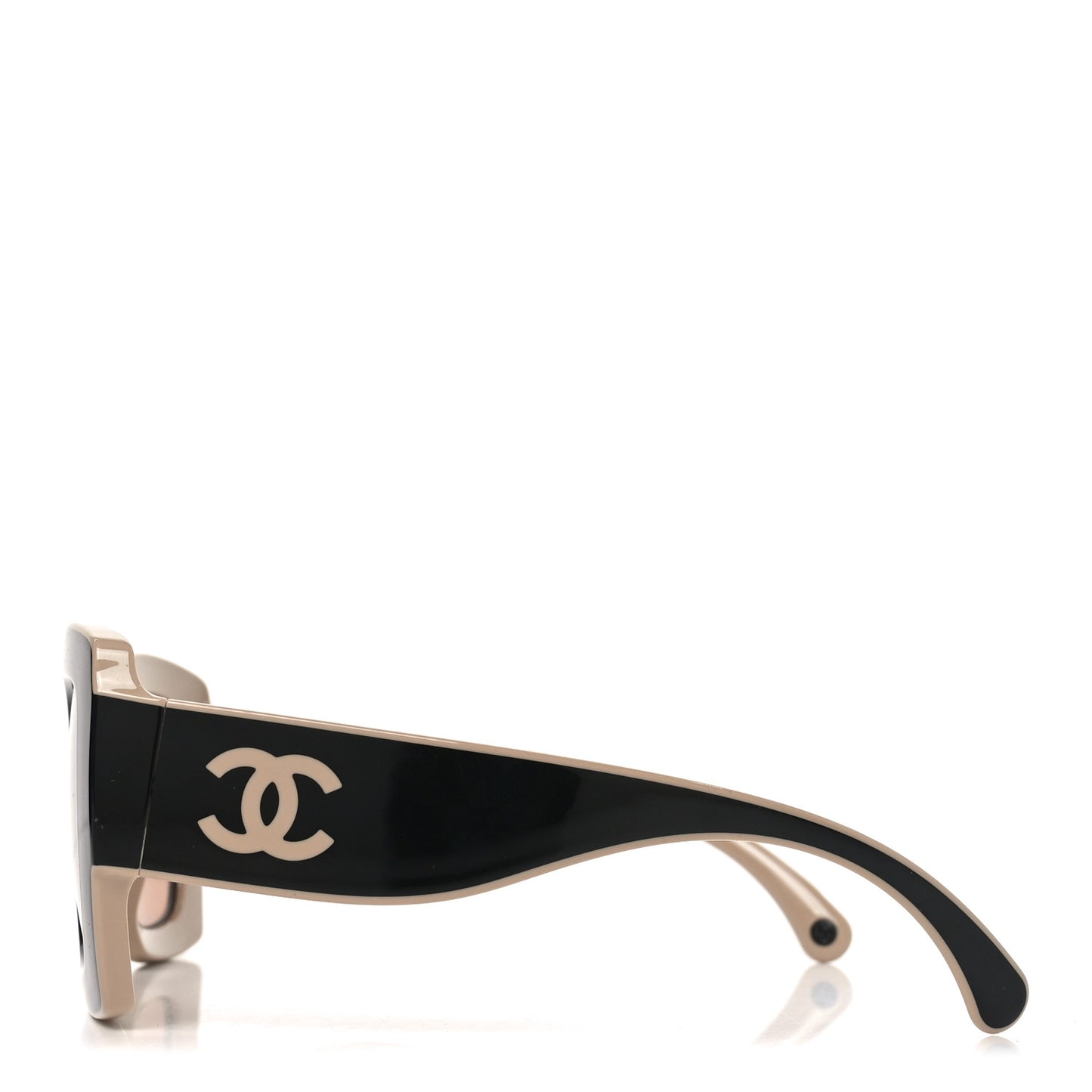 Acetate Square Sunglasses 6059 Black Beige