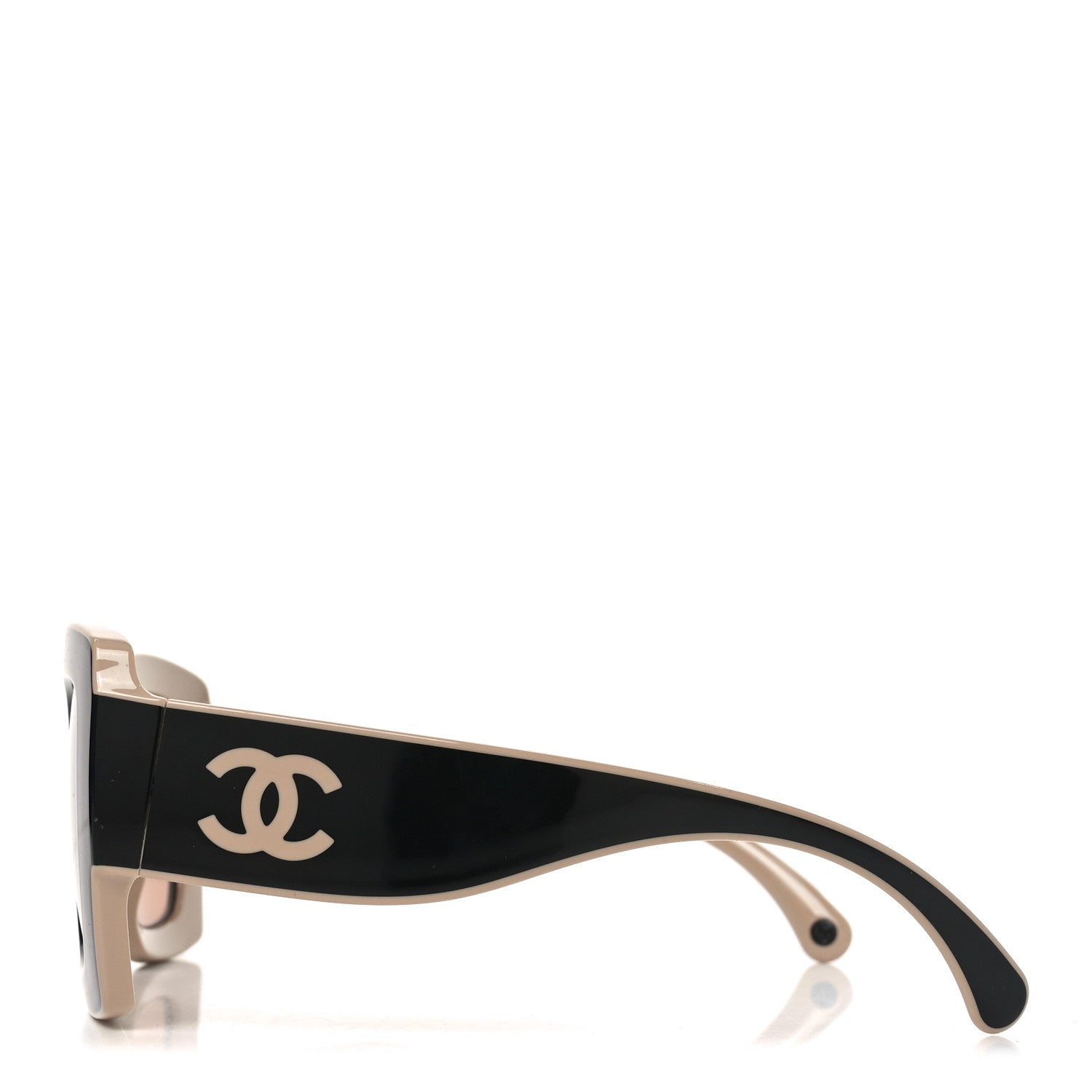 Chanel Acetate Square Sunglasses 6059 Black Beige 3 of 7