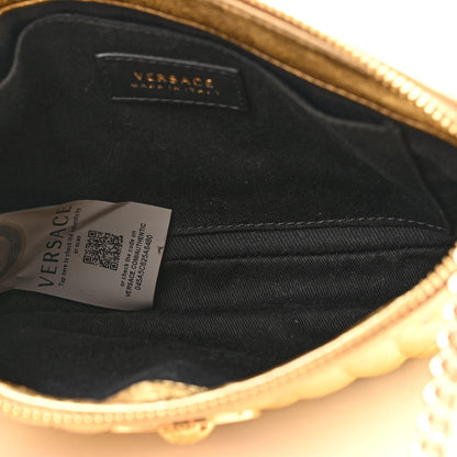 Versace Metallic Nappa Barocco Quilted Medusa Chain Crossbody Gold 5 of 9