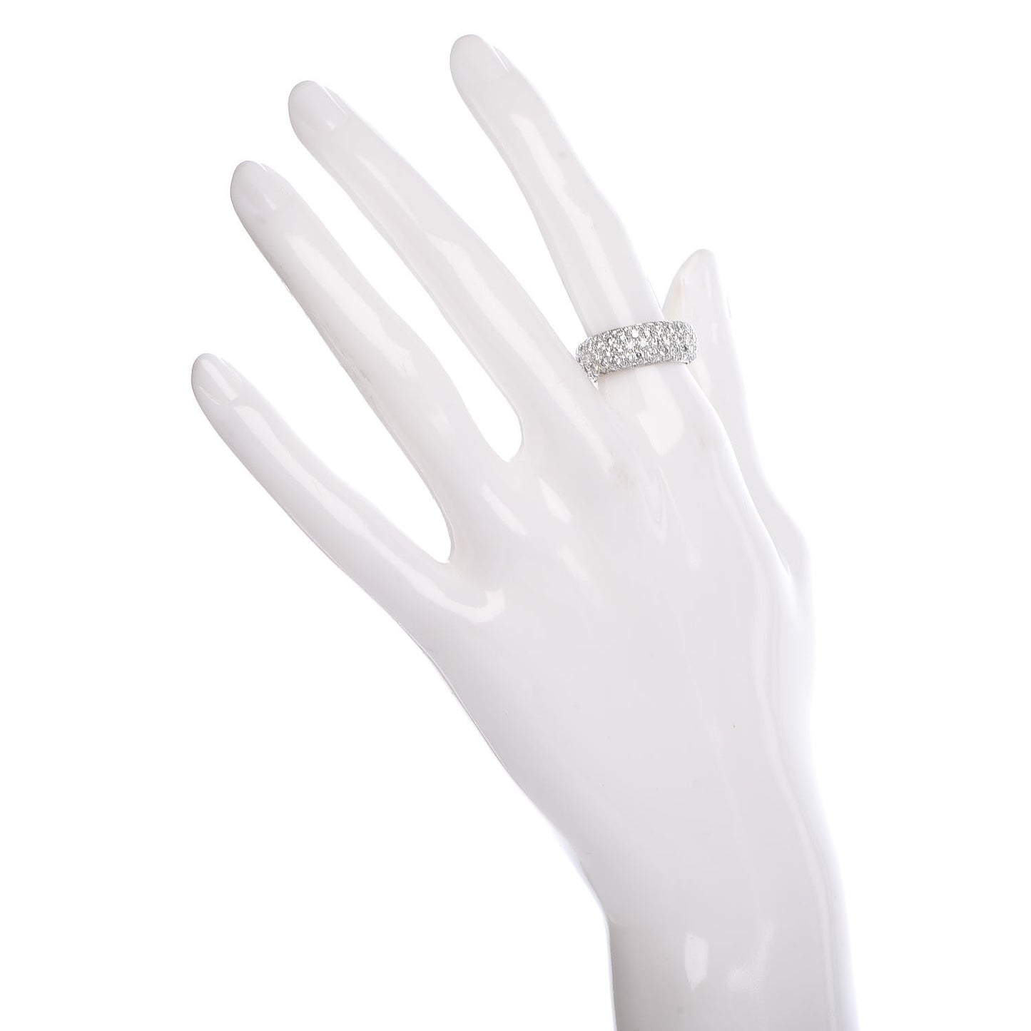 Platinum Diamond Five Row Etoile Band Ring 53 6.5