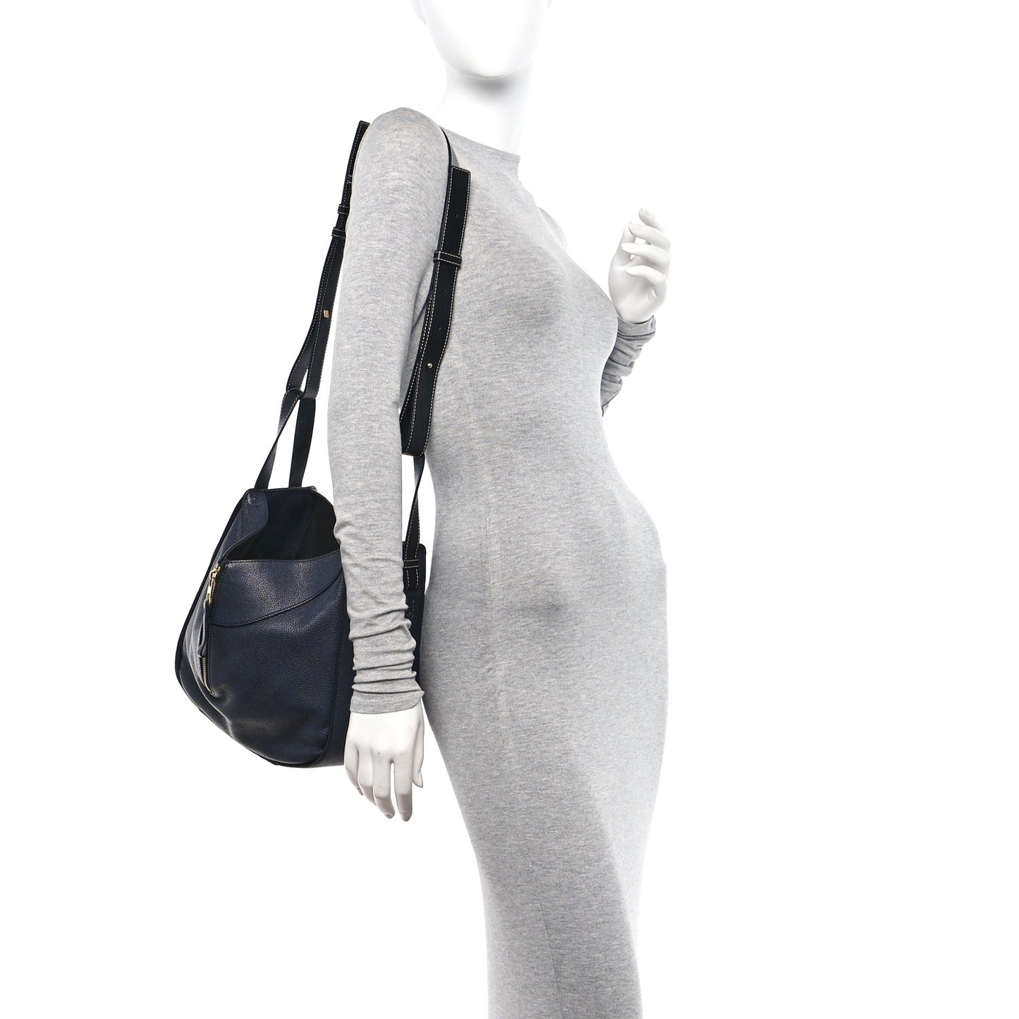 Calfskin Small Hammock Shoulder Bag Midnight Blue Black