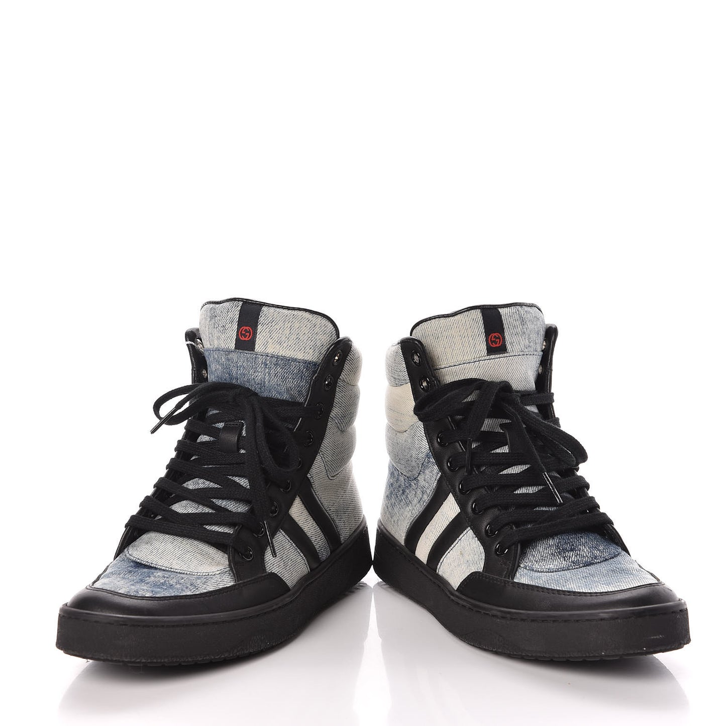 Washed Marble Denim Womens High Top Sneakers 36.5 Light Blue Black