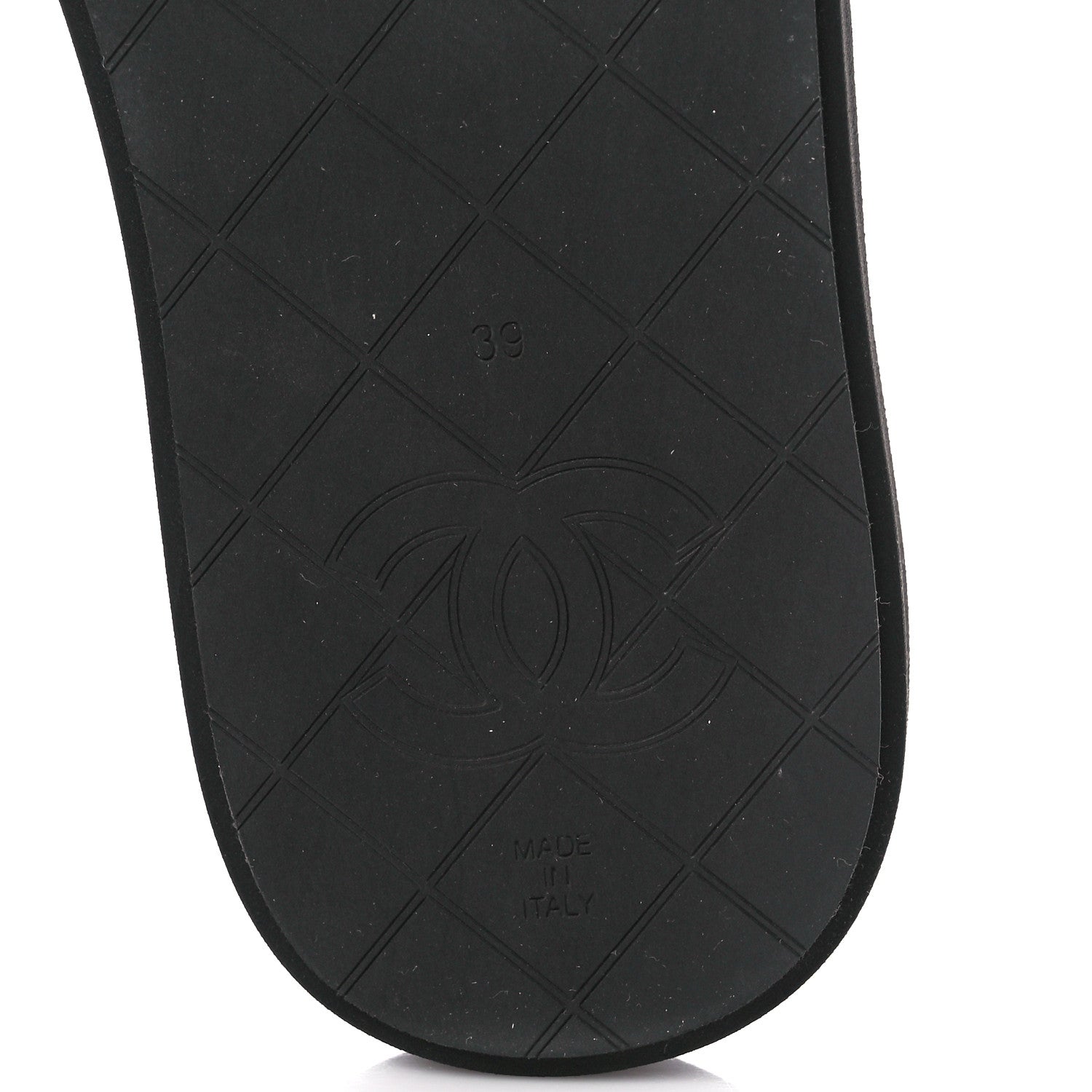 Chanel Lambskin Quilted Padded Charms Thong Sandals 39 Black 6 of 7