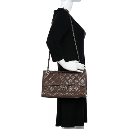 Chanel Crumpled Grained Calfskin Jumbo CC Crave Flap Brown 2 of 10