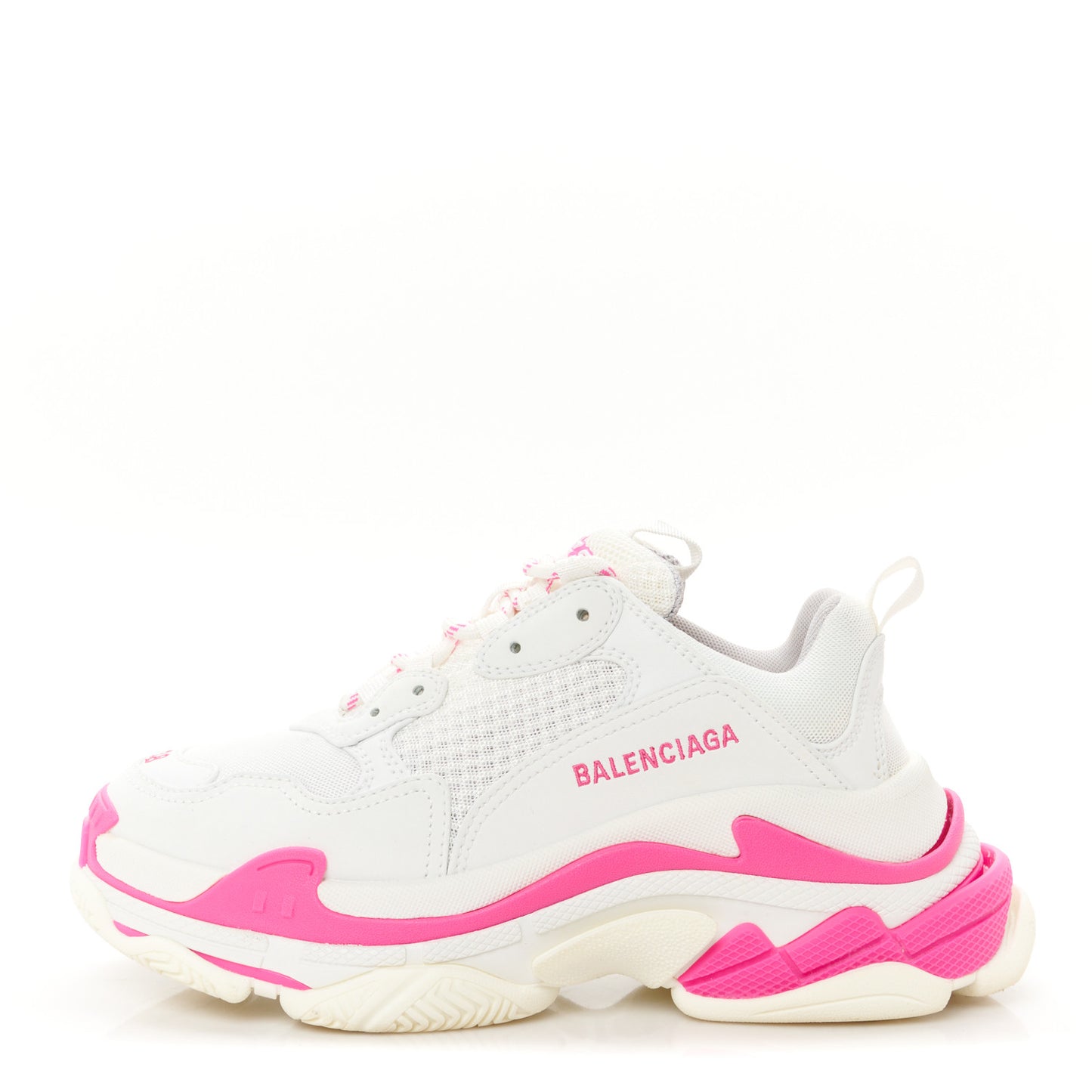 Fabric Mesh Womens Triple S Sneakers 38 Fluo Pink White