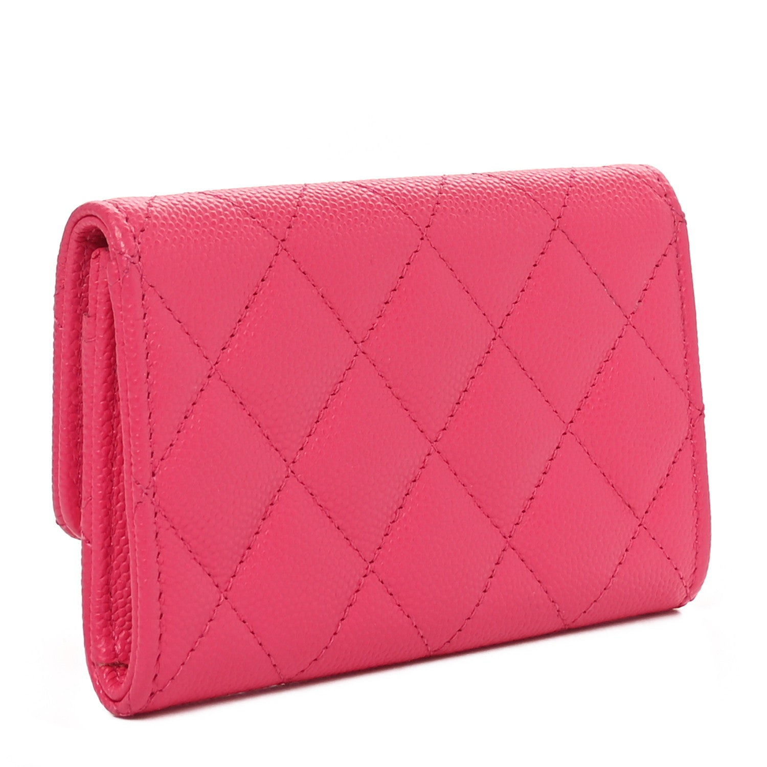 Chanel Caviar Quilted Chain CC Flap Card Holder Dark Pink 3 of 10