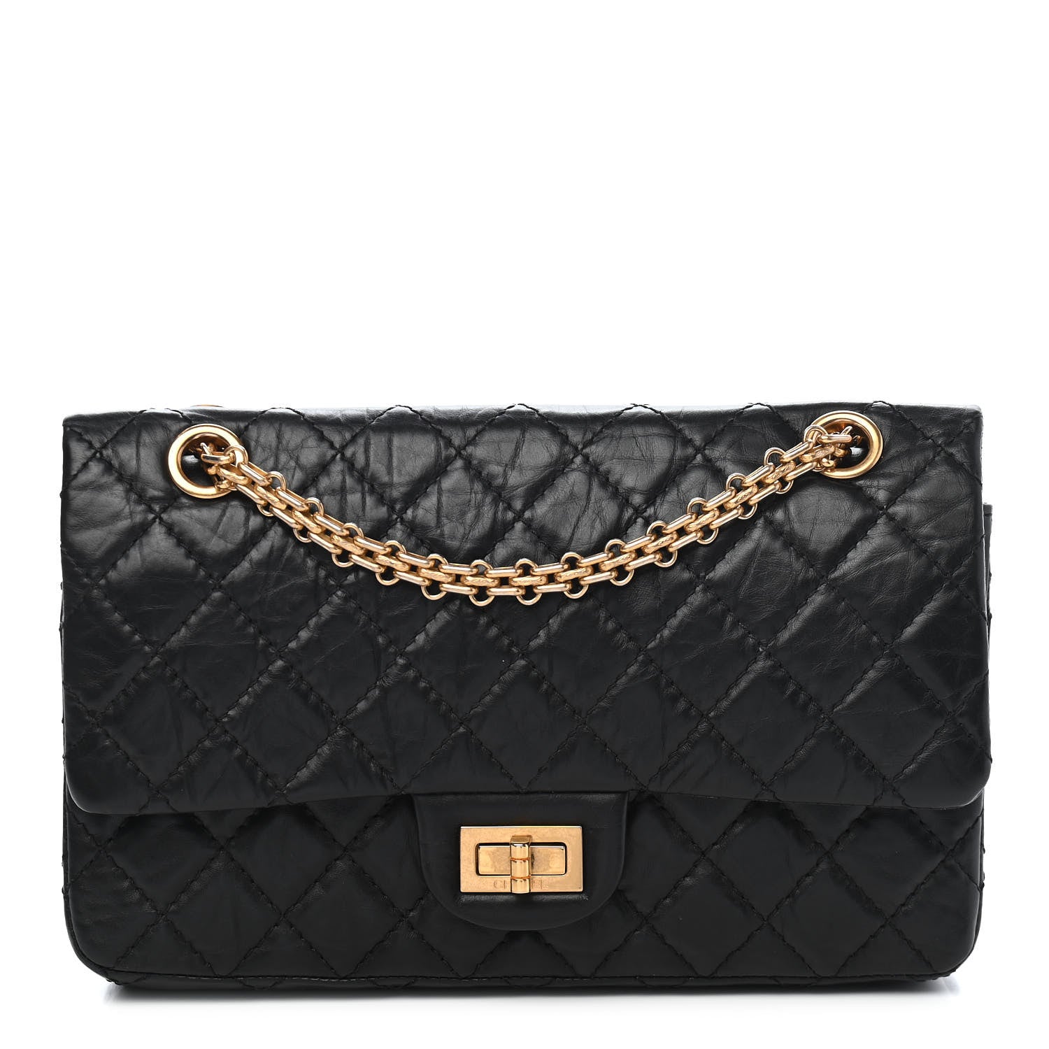 Chanel Aged Calfskin Quilted 2.55 Reissue 225 Flap Black 1 of 8