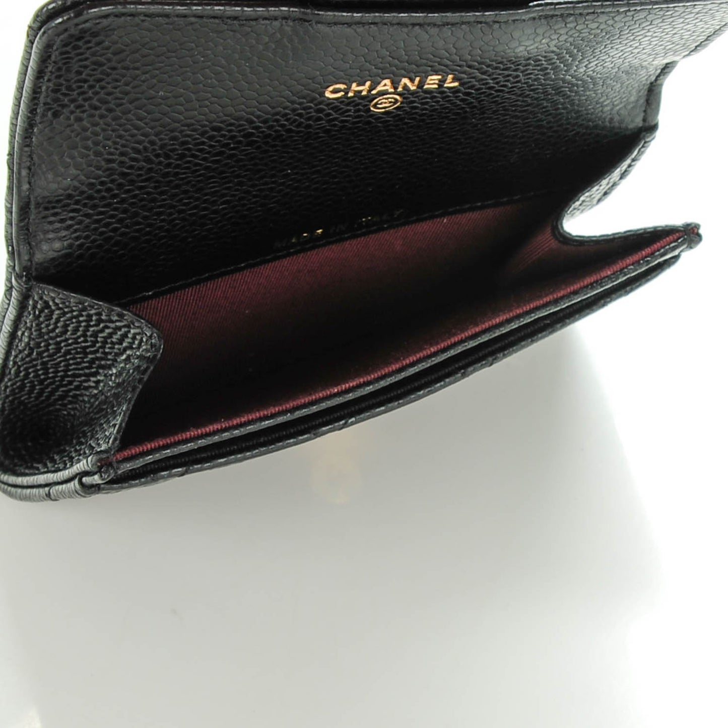 Caviar Quilted Card Holder Black