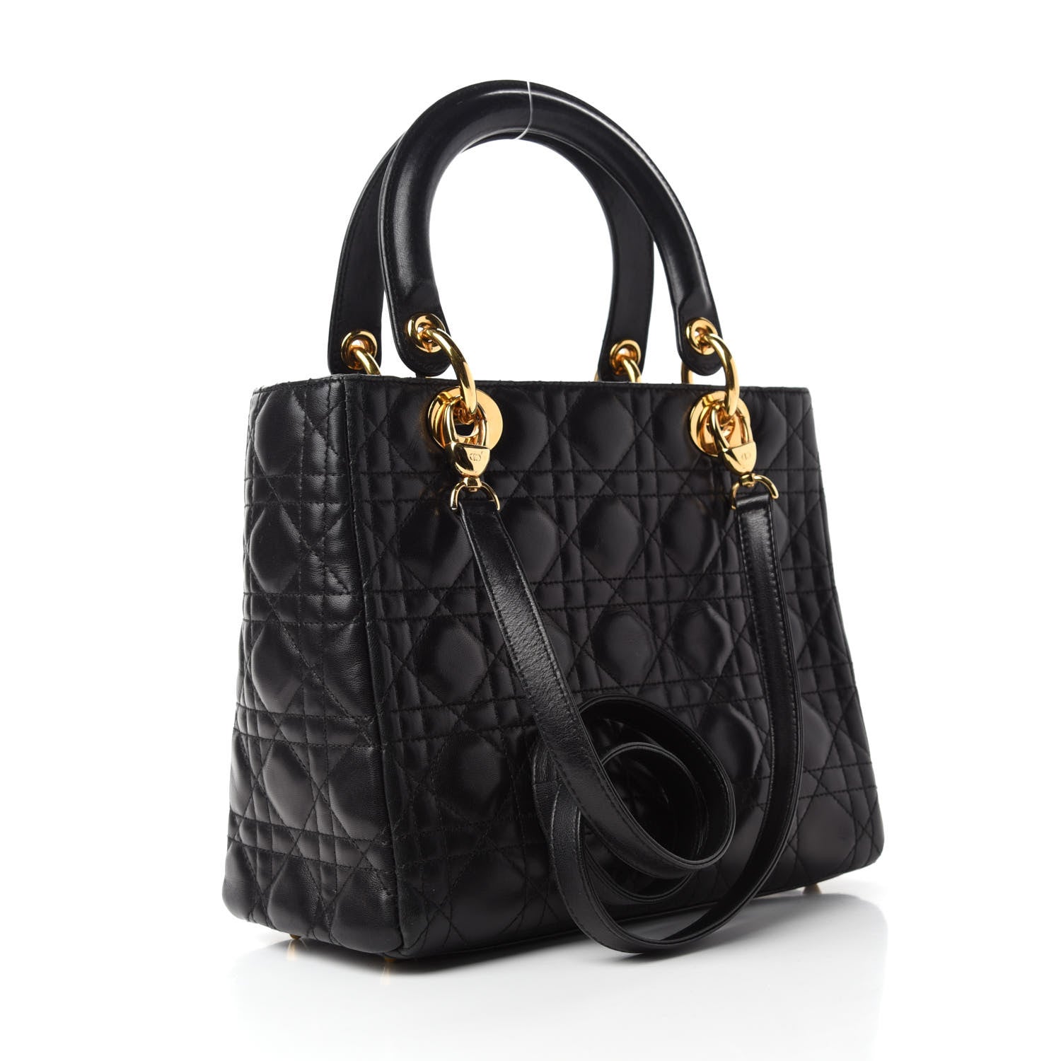 Christian Dior Lambskin Cannage Medium Lady Dior Black 4 of 11