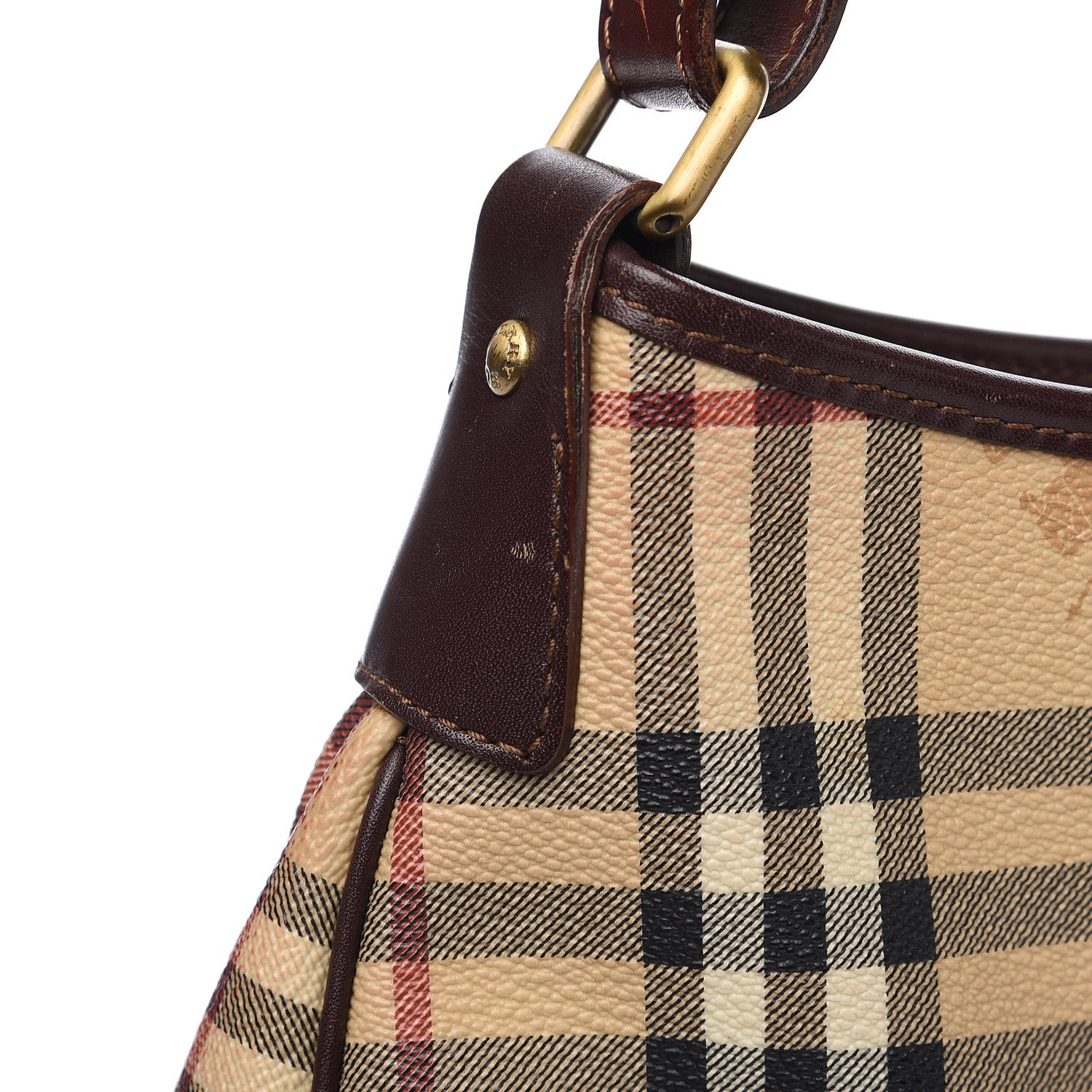 Burberry Haymarket Check Shoulder Bag Brown 10 of 13
