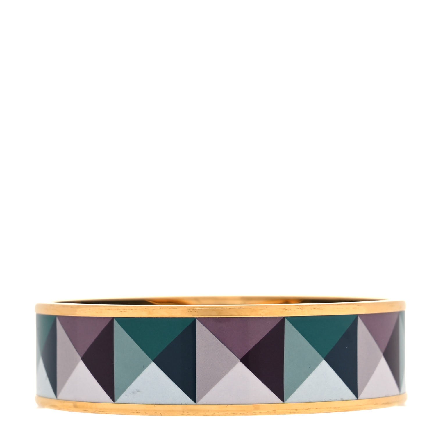 Hermes Enamel Printed Wide Clous en Trompe l'Oeil Bracelet 70 1 of 5
