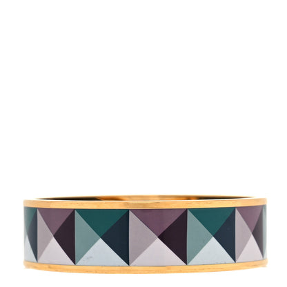 Hermes Enamel Printed Wide Clous en Trompe l'Oeil Bracelet 70 1 of 5