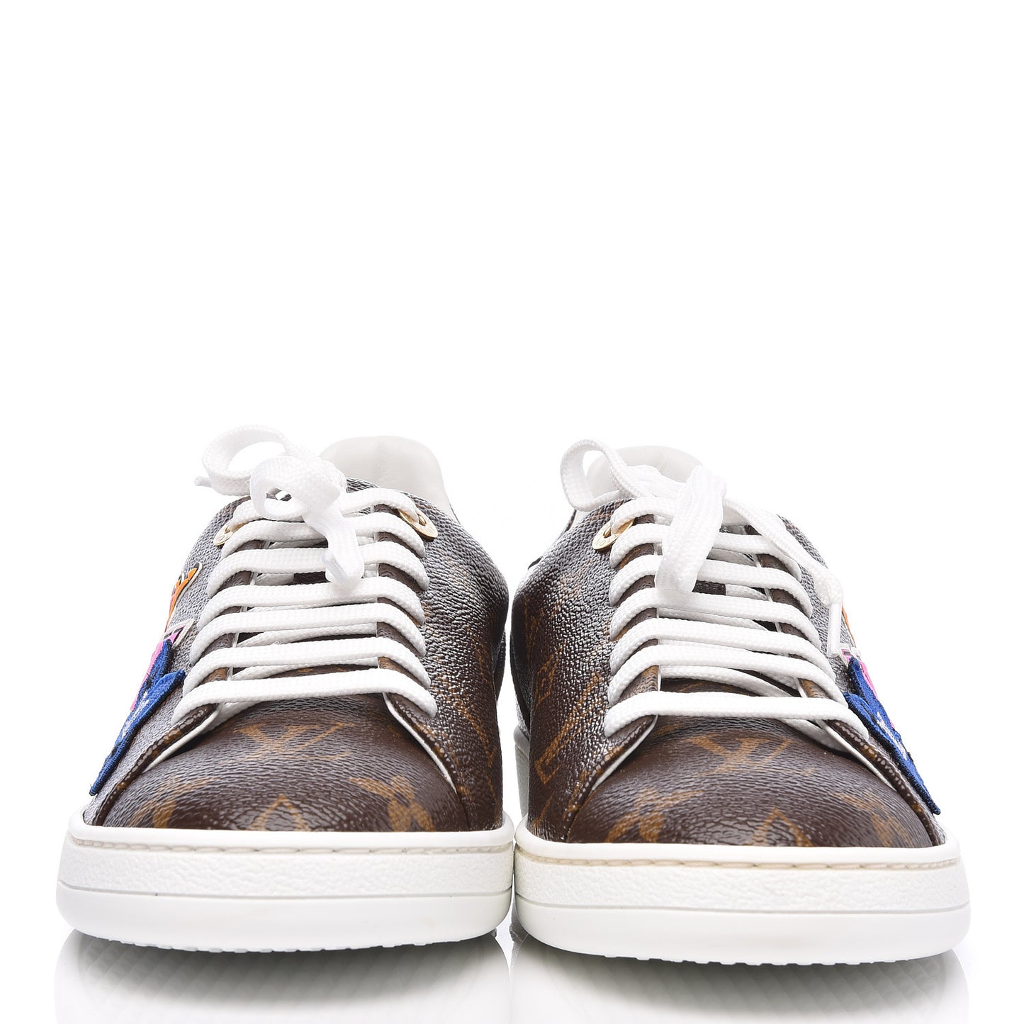 Calfskin Monogram LV Black Heart Sneakers 37.5 Cacao