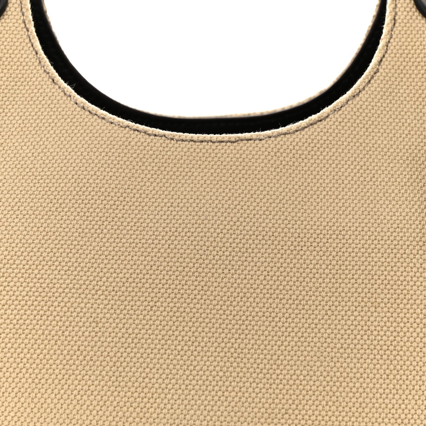 Canvas Wooden Handle Shoulder Bag Beige