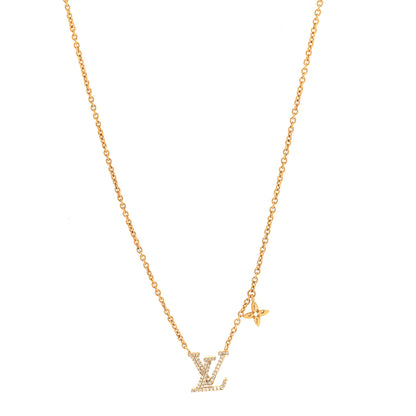 Louis Vuitton Metal Crystal LV Iconic Necklace Gold 1 of 7