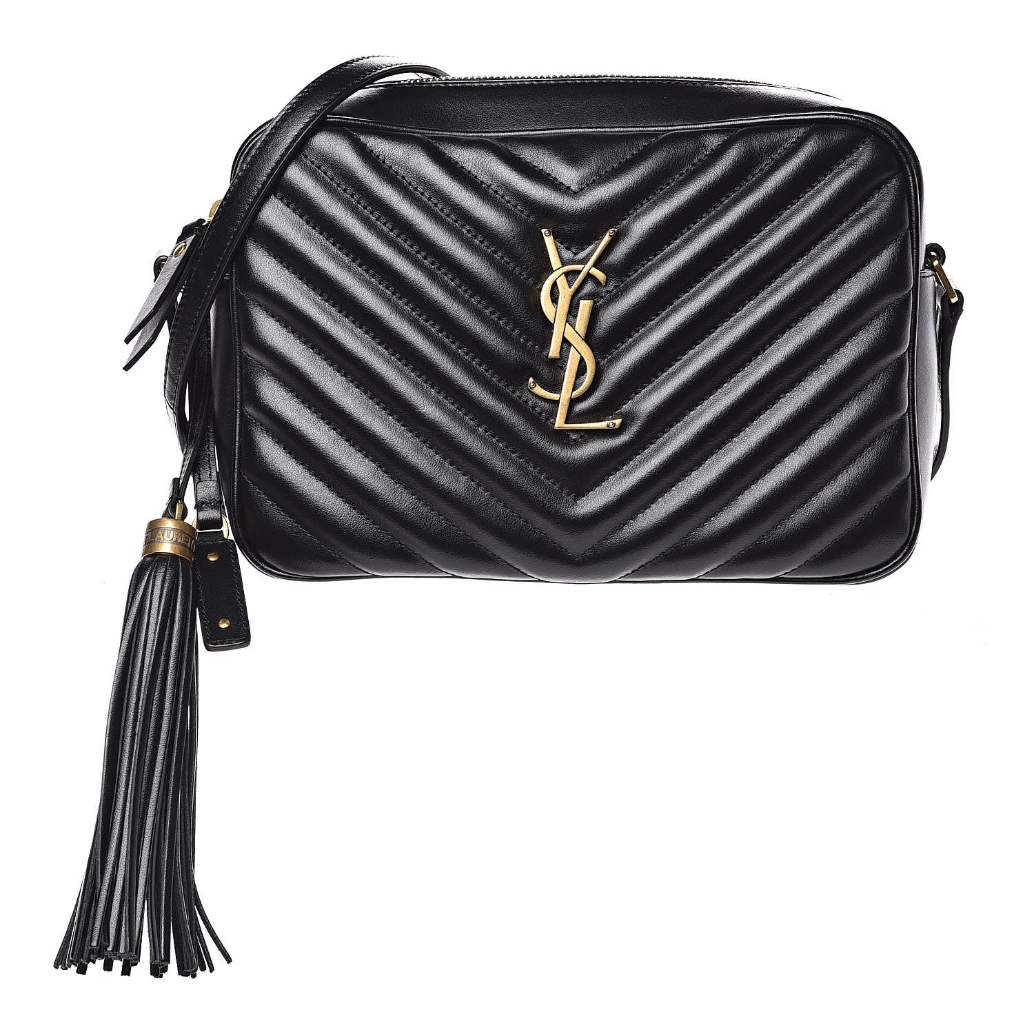 Saint Laurent Calfskin Matelasse Monogram Lou Camera Bag Black 1 of 9