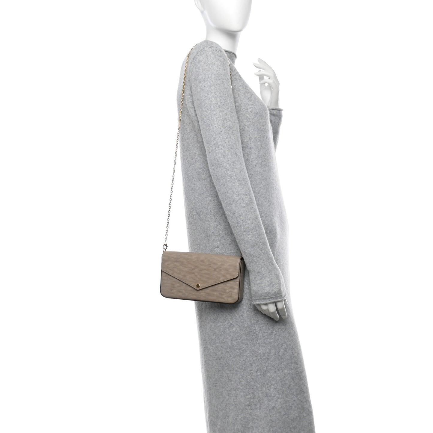 Epi Felicie Pochette Chain Wallet Galet