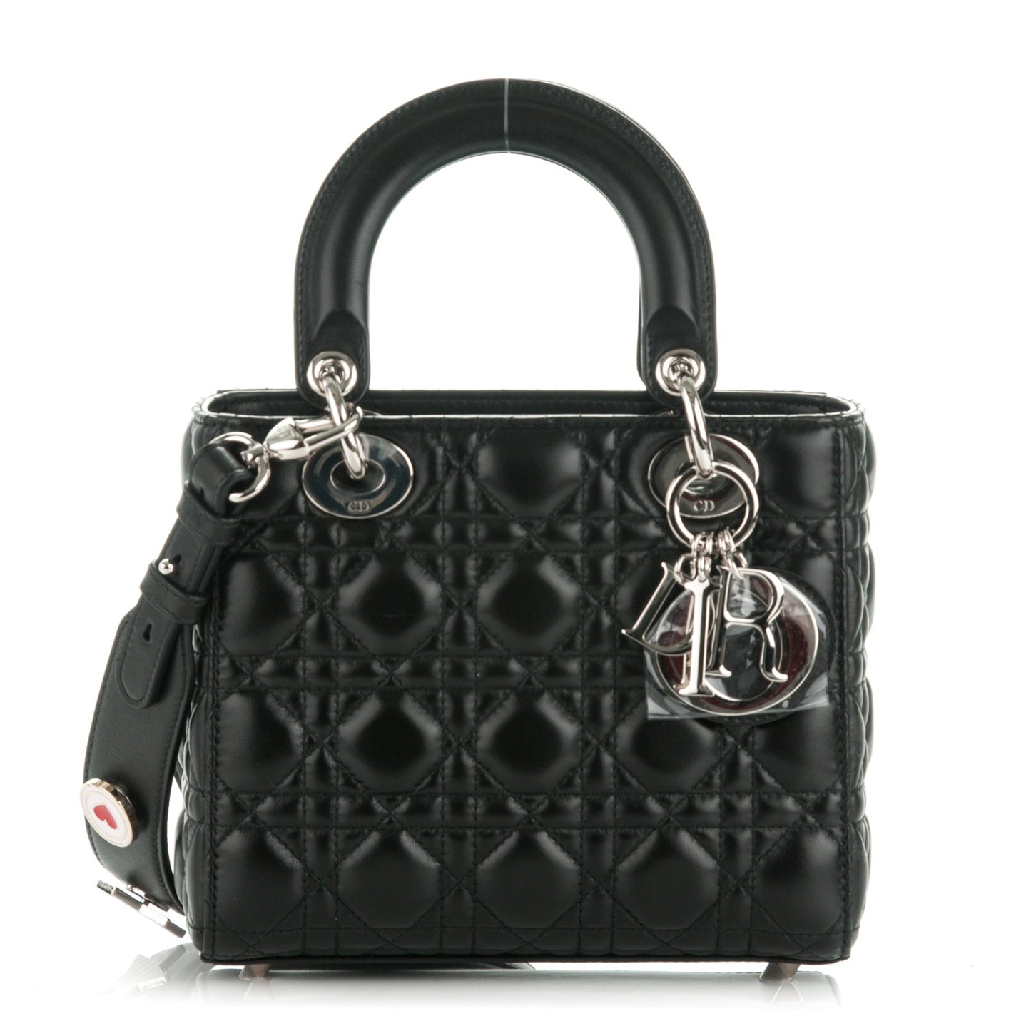 Lambskin Cannage Small Lucky Badges My Lady Dior Black