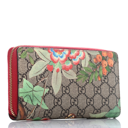 Gucci GG Supreme Monogram Tian Zip Around Wallet Beige Multicolor Red 3 of 10