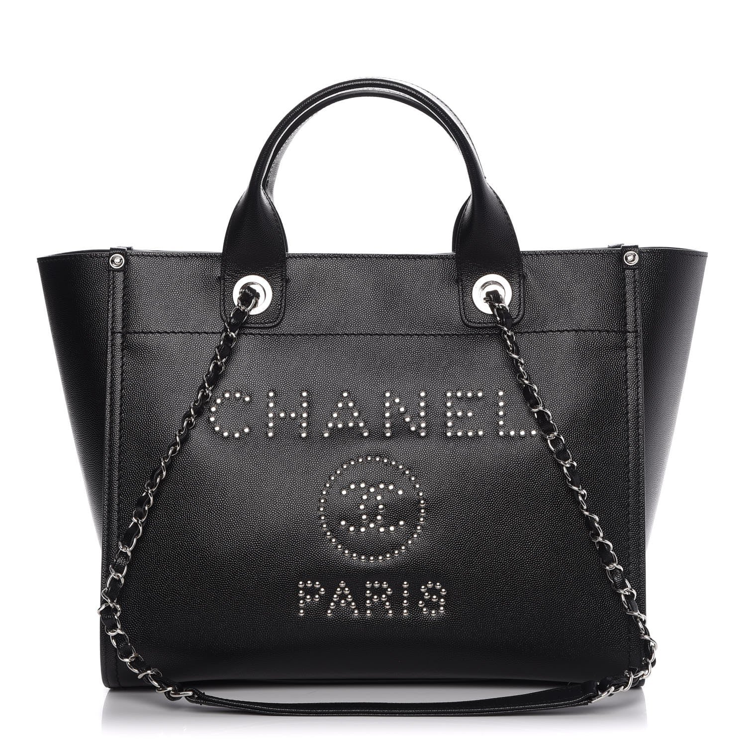 Chanel Caviar Small Studded Deauville Tote Black 1 of 7