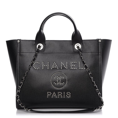 Chanel Caviar Small Studded Deauville Tote Black 1 of 7
