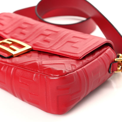 Fendi Nappa FF 1974 Embossed Baguette Fragola 8 of 9