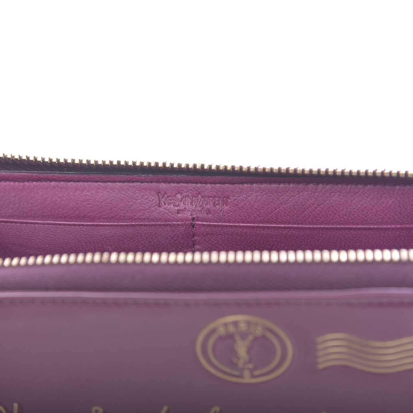 Patent Y Mail Zip Around Wallet Purple