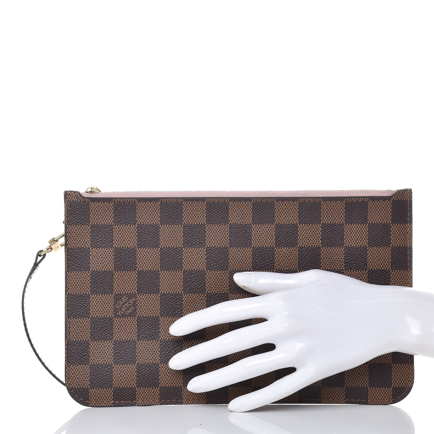 Louis Vuitton Damier Ebene Neverfull MM GM Pochette Rose Ballerine 2 of 9