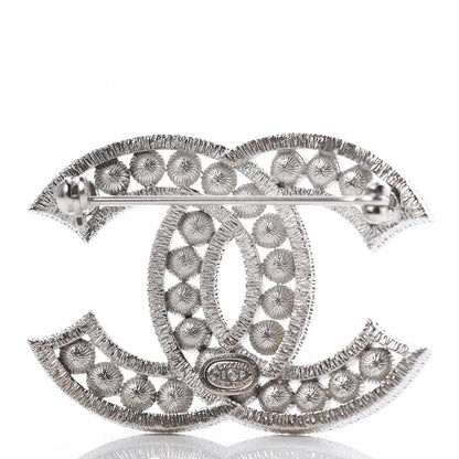 Chanel Pearl Crystal CC Brooch Gold 3 of 4