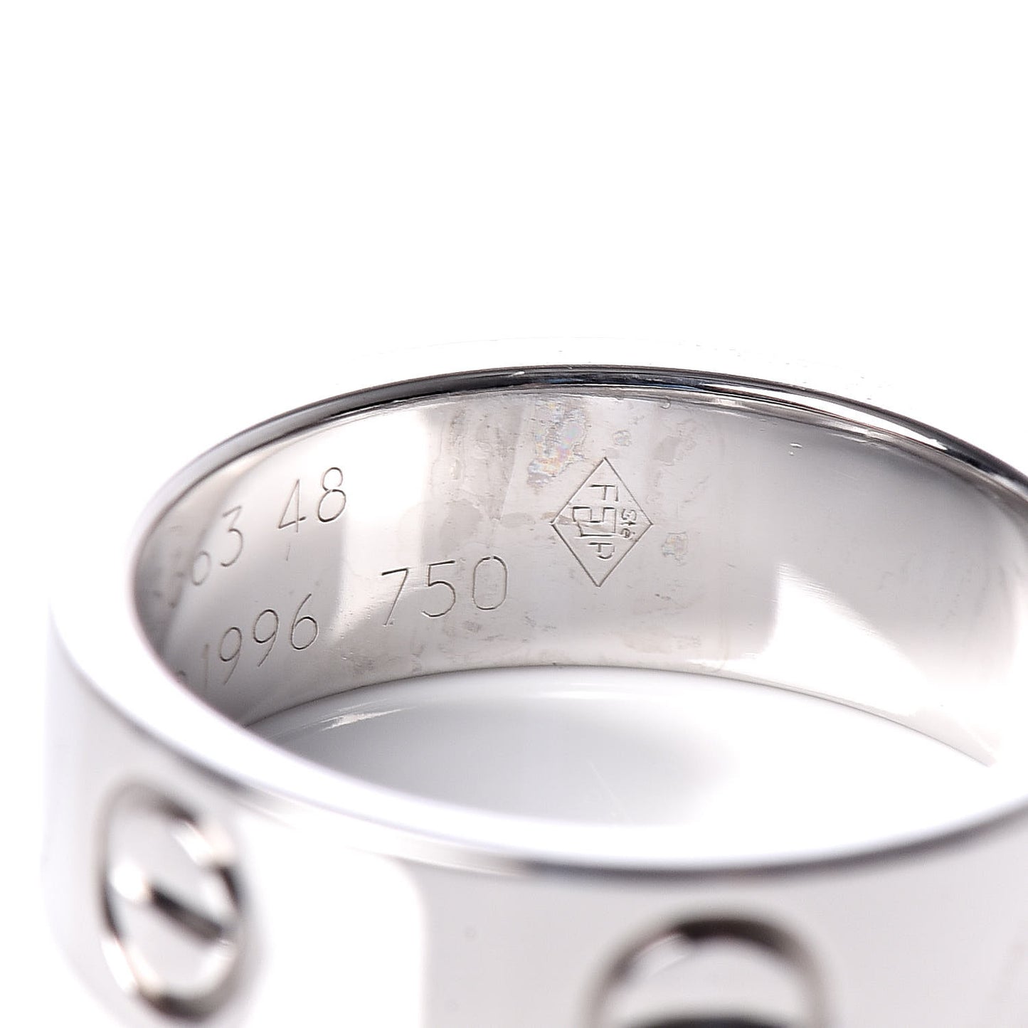 18K White Gold 5.5mm LOVE Ring 48 4.5