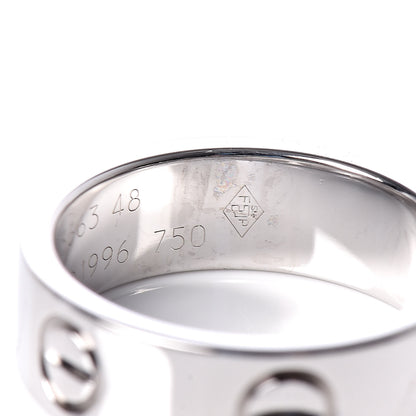 Cartier 18K White Gold 5.5mm LOVE Ring 48 4.5 5 of 5