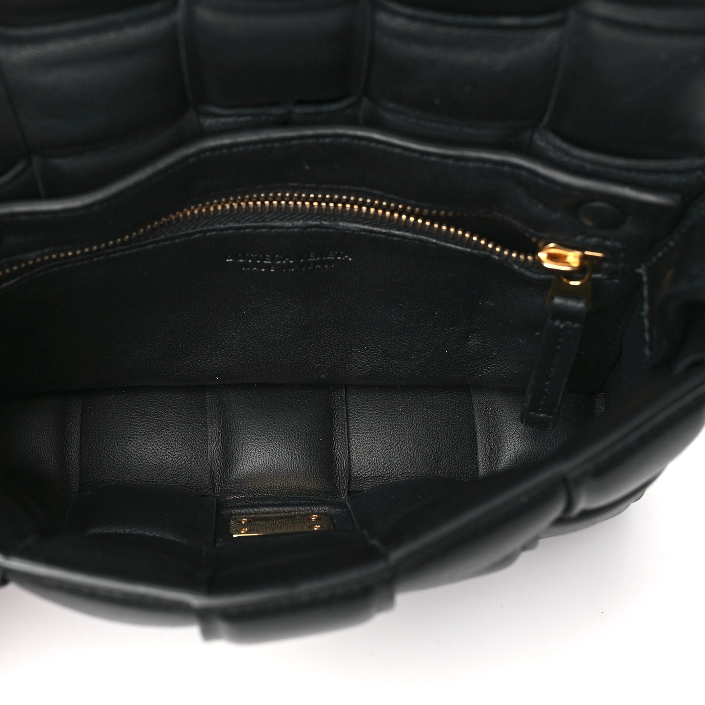 Nappa Maxi Intreccio Small Padded Cassette Crossbody Bag Black