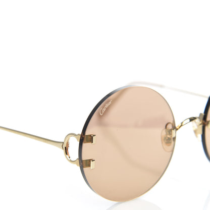 Cartier Rimless C-Decor Round Sunglasses Brown 7 of 8