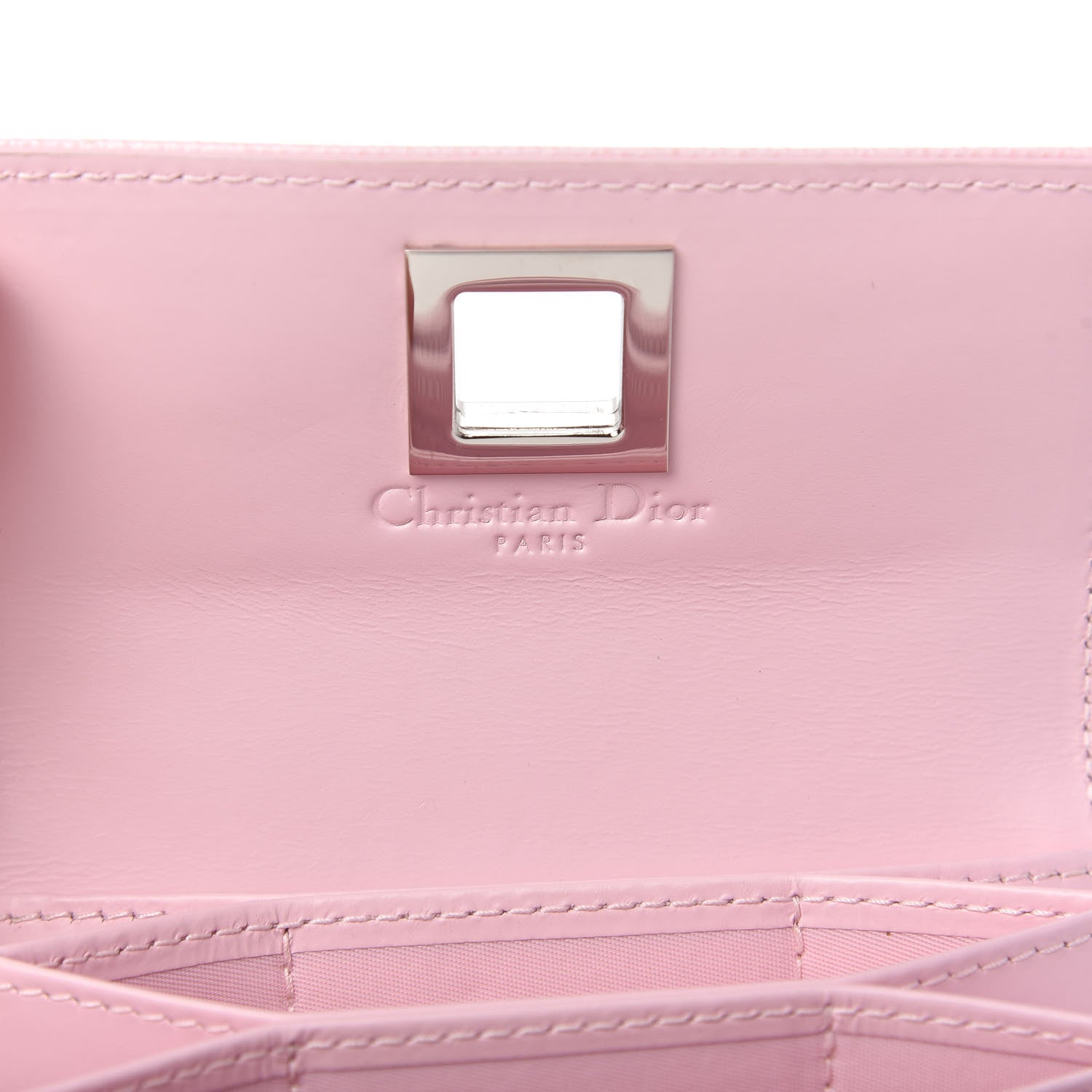 Christian Dior Grained Calfskin Turn Me Envelope Gusseted Card Holder Tea Rose 6 of 7