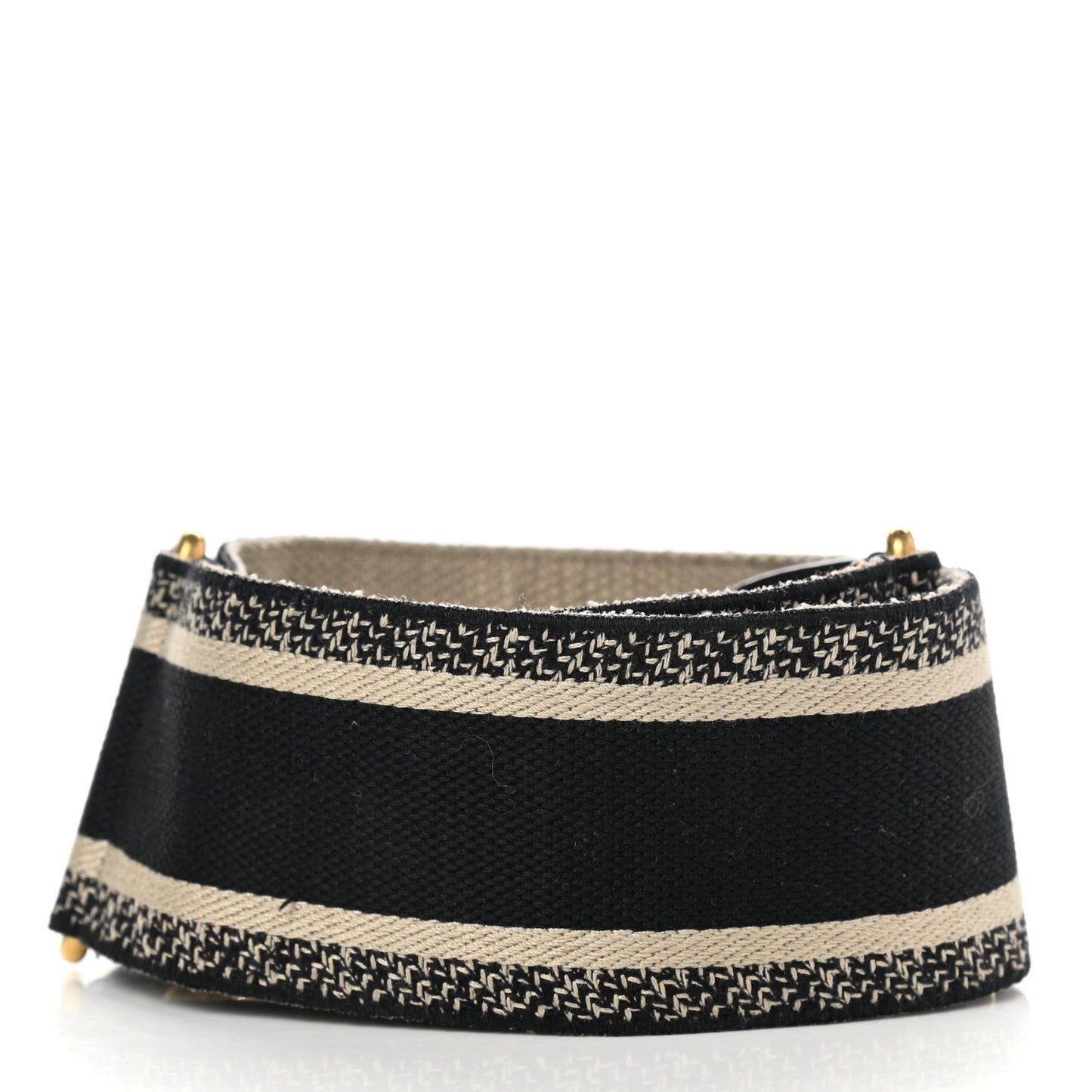 Canvas Embroidered Shoulder Strap Black